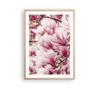 ARTTOR Deco Affiches Murales 50x70cm Affiche Decoration Murale Magnolia Fleur Brillant Cuisine Wall Art Design Moderne Poster Cadre Chêne Clair Tableau Decoration Salon Chambre Decor P2NPA50x70-6085