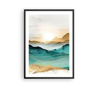 ARTTOR Deco Affiches Murales 50x70cm Affiche Decoration Murale Paysage Montagnes Moderne Cuisine Wall Art Design Moderne Poster Cadre Noir Tableau Decoration Salon Chambre Decor P2BPA50x70-5706
