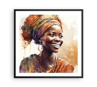 ARTTOR Deco Affiches Murales 60x60cm Affiche Decoration Murale Femme Afro-Américain Portrait Cuisine Wall Art Design Moderne Poster Cadre Noir Tableau Decoration Salon Chambre Decor P2BAC60x60-5767