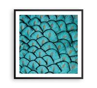 ARTTOR Deco Affiches Murales 60x60cm Affiche Decoration Murale Plumes Animaux Paon Cuisine Wall Art Design Moderne Poster Cadre Noir Tableau Decoration Salon Chambre Decor P2BAC60x60-5211