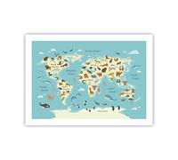 ARTTOR Deco Affiches Murales 70x50cm Affiche Decoration Murale Animaux Le Monde Carte Cuisine Wall Art Design Moderne Poster sans Cadre Tableau Decoration Salon Chambre Decor P2XAA70x50-4860