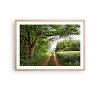 ARTTOR Deco Affiches Murales 70x50cm Affiche Decoration Murale Chemin nature forêt vert Cuisine Wall Art Design Moderne Poster Cadre Chêne Clair Tableau Decoration Salon Chambre Decor P2NAA70x50-2637