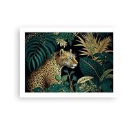 ARTTOR Deco Affiches Murales 70x50cm Affiche Decoration Murale Léopard Jungle Tropical Cuisine Wall Art Design Moderne Poster sans Cadre Tableau Decoration Salon Chambre Decor P2XAA70x50-5720