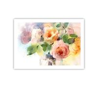 ARTTOR Deco Affiches Murales 70x50cm Affiche Decoration Murale rose fleur jardin Cuisine Wall Art Design Moderne Poster sans Cadre Tableau Decoration Salon Chambre Decor P2XAA70x50-3910