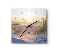 ARTTOR Horloge Décorative Moderne Carrée 40x40 cm Paysages Maritime - 3989