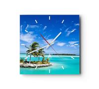 ARTTOR Horloge Murale Design Carrée 30x30 cm Paysages Maritime - 2386