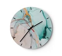 ARTTOR Horloge Murale Design Ronde 30x30 cm Abstrait Pastel - 4451