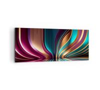 ARTTOR Impression sur Toile Moderne 100x40 cm 3D Abstrait - 5778 | Lignes Flots Lumière Moderne Tableau Décoratif Décoration Murale Art Mural Toile Imprimée Salon Chambre Cuisine ARTTOR