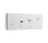 Impression sur Toile 100x40cm Tableaux Image Photo Vol Oiseau Héron Decoration