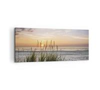 Moderne Impression sur Toile 100x40cm Image Tableau Decoration Murale Ouest Le Soleil Plage Grand Tableaux Decoratifs Muraux Chambre Panoramique Deco Cadre Décoration Salon Art Wall AB100x40-4201