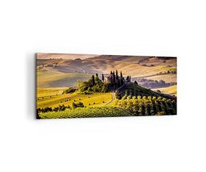 ARTTOR Impression sur Toile Moderne 100x40 cm Paysages Nature - 2465 | Agriculture Ferme Toscane Moderne Tableau Décoratif Décoration Murale Art Mural Toile Imprimée Salon Chambre Cuisine ARTTOR