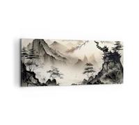 ARTTOR Impression sur Toile Moderne 100x40 cm Paysages Vintage - 5777 | Asie Japon Voir Moderne Tableau Décoratif Décoration Murale Art Mural Toile Imprimée Salon Chambre Cuisine ARTTOR