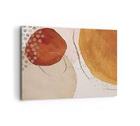 Moderne Impression sur Toile 100x70cm Image Tableau Decoration Murale Orange Abstraction Taches Grand Tableaux Decoratifs Muraux Chambre Horizontal Deco Cadre Décoration Salon Art Wall AA100x70-4696