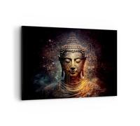 ARTTOR Impression sur Toile Moderne 100x70 cm Architecture Culture - 5775 | Bouddha Méditation Religion Moderne Tableau Décoratif Grand Décoration Murale Art Mural Toile Imprimée Salon Chambre ARTTOR