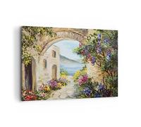 ARTTOR Impression sur Toile Moderne 100x70 cm Architecture Fleurs - 4191