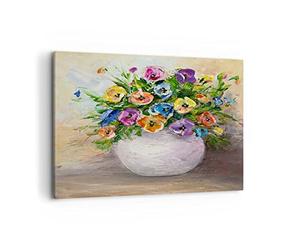 ARTTOR Impression sur Toile Moderne 100x70 cm Botanique Fleurs - 2915 | Bouquet Vase Moderne Tableau Décoratif Grand Décoration Murale Art Mural Toile Imprimée Salon Chambre Cuisine ARTTOR