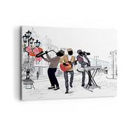 ARTTOR Impression sur Toile Moderne 100x70 cm Culture Personnes - 2933 | Musique Instruments Rue Moderne Tableau Décoratif Grand Décoration Murale Art Mural Toile Imprimée Salon Chambre ARTTOR