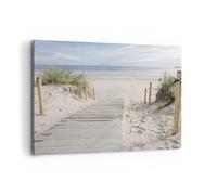 ARTTOR Impression sur Toile Moderne 100x70 cm Paysages Maritime - 4188 | Plage Dune Entrée Moderne Tableau Décoratif Grand Décoration Murale Art Mural Toile Imprimée Salon Chambre Cuisine ARTTOR