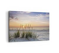 ARTTOR Impression sur Toile Moderne 100x70 cm Paysages Maritime - 4201 | Ouest Soleil Plage Moderne Tableau Décoratif Grand Décoration Murale Art Mural Toile Imprimée Salon Chambre Cuisine ARTTOR