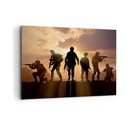 ARTTOR Impression sur Toile Moderne 100x70 cm Personnes Militaire - 2962