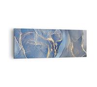 Impression sur Toile 140x50cm Tableaux Image Photo Or bleu peinture Decoration