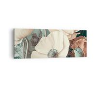 ARTTOR Impression sur Toile Moderne 140x50 cm Botanique Fleurs - 5925 | Plantes Pastels Moderne Tableau Décoratif Grand Décoration Murale Art Mural Toile Imprimée Salon Chambre Cuisine ARTTOR