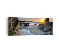 ARTTOR Impression sur Toile Moderne 140x50 cm Paysages Maritime - 3174 | Paysage britannique Bord Moderne Tableau Décoratif Grand Décoration Murale Art Mural Toile Imprimée Salon Chambre ARTTOR