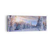 ARTTOR Impression sur Toile Moderne 140x50 cm Paysages Nature - 2433 | Aventure Alpes Hiver Moderne Tableau Décoratif Grand Décoration Murale Art Mural Toile Imprimée Salon Chambre Cuisine ARTTOR