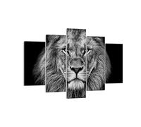 ARTTOR Impression sur Toile Moderne 150x100 cm Afrique Noir et Blanc - 4494 | Portrait Lion ET Moderne Tableau Décoratif Grand Décoration Murale Art Mural Toile Imprimée Salon Chambre Cuisine ARTTOR