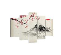 ARTTOR Impression sur Toile Moderne 150x100 cm Paysages Nature - 4513 | Aquarelle asiatique Paysage Moderne Tableau Décoratif Grand Décoration Murale Art Mural Toile Imprimée Salon Chambre ARTTOR