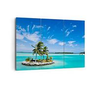 ARTTOR Impression sur Toile Moderne 165x110 cm Paysages Maritime - 2386 | Tahiti Île Relaxation Moderne Tableau Décoratif Grand Décoration Murale Art Mural Toile Imprimée Salon Chambre Cuisine ARTTOR