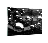 ARTTOR Impression sur Verre Moderne 100x70cm 3D - 2525 | Chrome Métal Réflexion Moderne Tableau Décoratif Grand Décoration Murale Art Mural Verre Trempé Salon Design Moderne ARTTOR