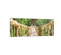 ARTTOR Impression sur Verre Moderne 140x50cm Paysages Ponts - 4319 | Pont Corde Jungle Moderne Tableau Décoratif Grand Décoration Murale Art Mural Verre Trempé Salon Design Moderne ARTTOR