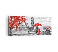 ARTTOR Moderne Impression sur Toile 100x40cm Image Tableau Decoration Murale Londres architecture ben Tableaux Decoratifs Muraux Chambre Panoramique Deco Cadre Décoration Salon Art Wall AB100x40-3153