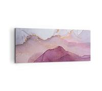 ARTTOR Moderne Impression sur Toile 100x40cm Image Tableau Decoration Murale Marbre Rose Violet Grand Tableaux Decoratifs Muraux Chambre Panoramique Deco Cadre Décoration Salon Art Wall AB100x40-4668