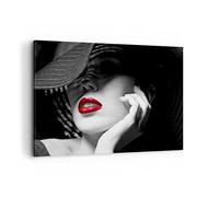 ARTTOR Moderne Impression sur Toile 100x70cm Image Tableau Decoration Murale femme visage lèvres Grand Tableaux Decoratifs Muraux Chambre Horizontal Deco Cadre Décoration Salon Art Wall AA100x70-3618