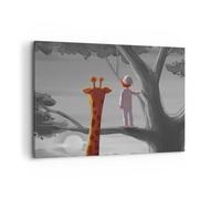 ARTTOR Moderne Impression sur Toile 100x70cm Image Tableau Decoration Murale Girafe Enfants Rêve Grand Tableaux Decoratifs Muraux Chambre Horizontal Deco Cadre Décoration Salon Art Wall AA100x70-5879