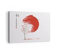 ARTTOR Moderne Impression sur Toile 100x70cm Image Tableau Decoration Murale Japon Fleur Cerises Grand Tableaux Decoratifs Muraux Chambre Horizontal Deco Cadre Décoration Salon Art Wall AA100x70-5063