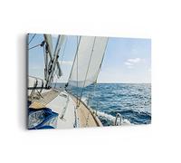 ARTTOR Moderne Impression sur Toile 100x70cm Image Tableau Decoration Murale mer croisière voile Grand Tableaux Decoratifs Muraux Chambre Horizontal Deco Cadre Décoration Salon Art Wall AA100x70-3647