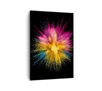 Impression sur Toile 70x100cm Tableaux Image Photo Coloré Poussière Explosion