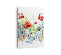 ARTTOR Moderne Impression sur Toile 70x100 cm Botanique Fleurs - 3076 | Prairie Feuille Moderne Tableau Décoratif Grand Décoration Murale Art Mural Toile Imprimée Chambre Cuisine Salon ARTTOR