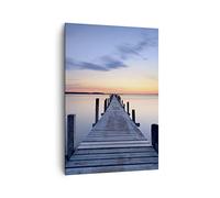 ARTTOR Moderne Impression sur Toile 70x100 cm Paysages Maritime - 2508 | Ouest Soleils Lac Moderne Tableau Décoratif Grand Décoration Murale Art Mural Toile Imprimée Chambre Cuisine Salon ARTTOR