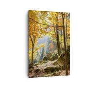Impression sur Toile 70x100cm Tableaux Image Photo Automne montagne forêt nature
