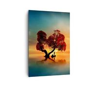 ARTTOR Moderne Impression sur Toile 70x100 cm Paysages Nature - 3458 | Lac Nuit Moderne Tableau Décoratif Grand Décoration Murale Art Mural Toile Imprimée Chambre Cuisine Salon ARTTOR