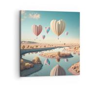 ARTTOR Moderne Impression sur Toile 70x70cm Image Tableau Decoration Murale Des Ballons Pastel Bonbons Grand Tableaux Decoratifs Muraux Chambre Carré Deco Cadre Décoration Salon Art Wall AC70x70-5691