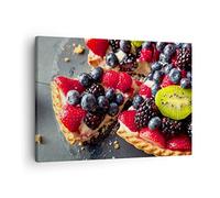 ARTTOR Moderne Impression sur Toile Gâteau dessert fruit fraise Image Tableau Decoration Murale 70x50cm Deco Cadre Décoration Salon Chambre Horizontal Tableaux Decoratifs Muraux Art Wall AA70x50-2871
