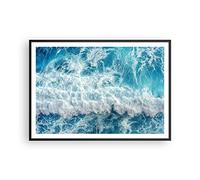 ARTTOR Poster Cadre Noir 100x70 cm Affiche Paysages Maritime - 4067 - P2B | Mer Vague Océan Poster Mural Moderne Décoratif Art Mural Impression d'Art Salon Chambre Cuisine Tableau Décoration ARTTOR