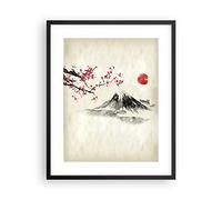 ARTTOR Poster Cadre Noir 40x50 cm Affiche Paysages Nature - 4513 - P2B | Aquarelle asiatique Paysage Poster Mural Moderne Décoratif Art Mural Impression d'Art Salon Chambre Cuisine ARTTOR
