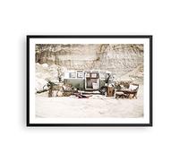ARTTOR Poster Cadre Noir 70x50 cm Affiche Autos Pastel - 4542 - P2B | Campeur Boh Meubles Poster Mural Moderne Décoratif Art Mural Impression d'Art Salon Chambre Cuisine Tableau Décoration ARTTOR