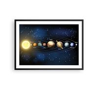 ARTTOR Poster Cadre Noir 70x50 cm Affiche Espace - 3650 - P2B | Cosmos Planète Poster Mural Moderne Décoratif Art Mural Impression d'Art Salon Chambre Cuisine Tableau Décoration ARTTOR